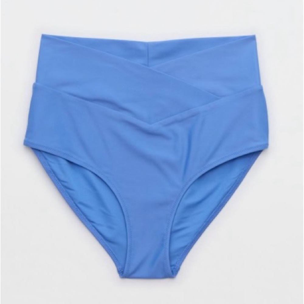 Blue High-Waisted Bikini Bottom